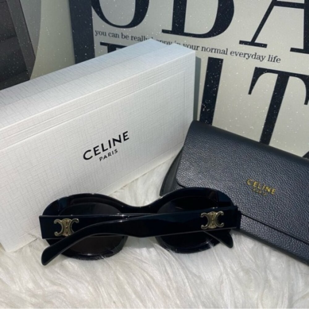 Striking Celine Black Oval Sunglasses - Picture 2 of 5